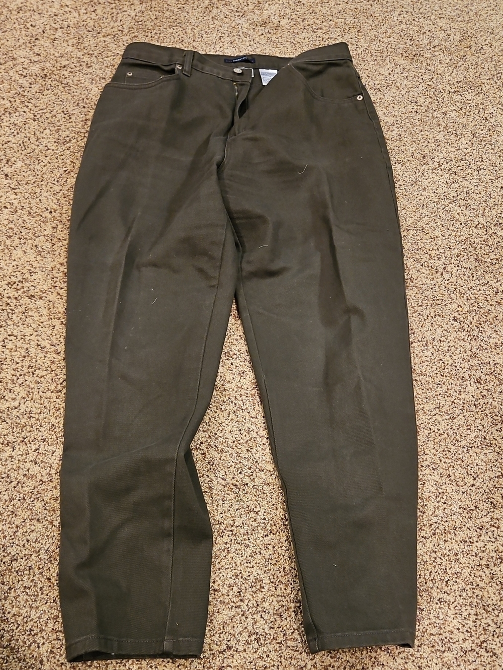 Women's Dark Olive Straight-Leg Pants